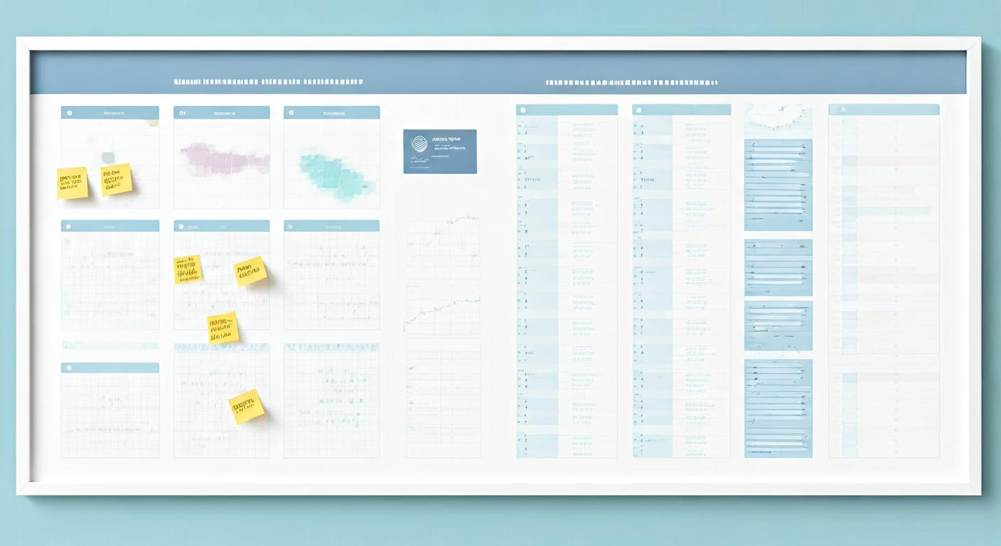 Planner board with social media content calendar, colorful notes, and analytics graphs showing engagement patterns for a Malaysian market.